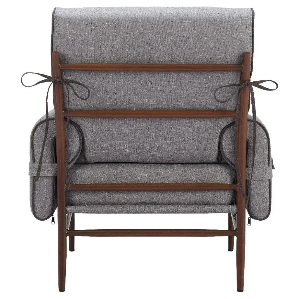 Klem Wood and Steel Gray Accent Arm Chair - LOOMLAN - Zuo Modern - Accent Chairs