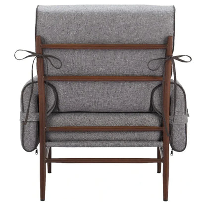 Klem Wood and Steel Gray Accent Arm Chair - LOOMLAN - Zuo Modern - Accent Chairs