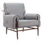 Klem Wood and Steel Gray Accent Arm Chair - LOOMLAN - Zuo Modern - Accent Chairs