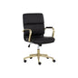 Kleo Leather Stylish Office Chair-Office Chairs-SUNPAN-Onyx-LOOMLAN