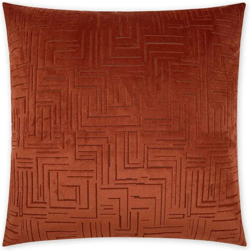 Klint Henna Geometric Copper Large Throw Pillow Insert - LOOMLAN - D.V. Kap - Throw Pillows