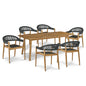 Klint Teak Patio Rectangular Dining Set 7PC-Outdoor Dining Sets-HiTeak-LOOMLAN