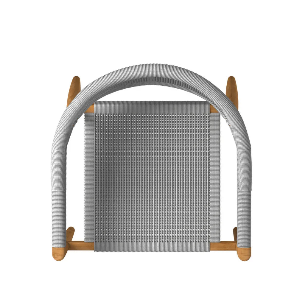 Klint Teak Stackable Rope Patio Dining Armchair 4PC-Outdoor Dining Chairs-HiTeak-LOOMLAN