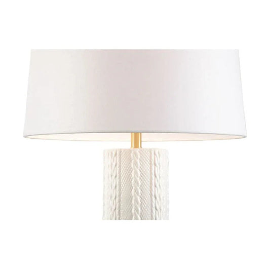 Knit Pick White Glazed Ceramic Table Lamp - LOOMLAN - Wildwood - Table Lamps