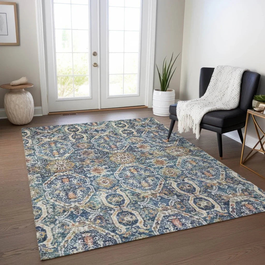 Knotra Blue Washable Indoor - Outdoor Rug - LOOMLAN - LOOMLAN Rugs - Outdoor Rugs