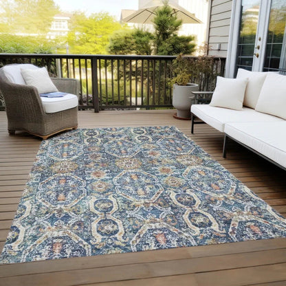 Knotra Blue Washable Indoor - Outdoor Rug - LOOMLAN - LOOMLAN Rugs - Outdoor Rugs
