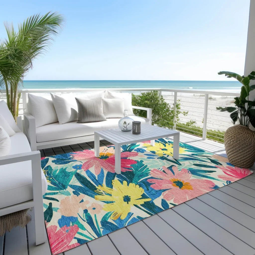 Knottia Pink Washable Indoor - Outdoor Rug - LOOMLAN - LOOMLAN Rugs - Outdoor Rugs
