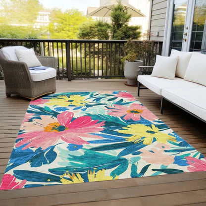 Knottia Pink Washable Indoor - Outdoor Rug - LOOMLAN - LOOMLAN Rugs - Outdoor Rugs
