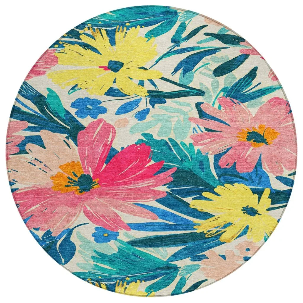 Knottia Pink Washable Indoor - Outdoor Rug - LOOMLAN - LOOMLAN Rugs - Outdoor Rugs