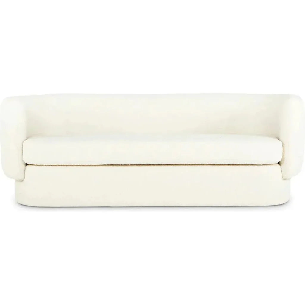 Koba Boucle White Sherpa Barrel Sofa - LOOMLAN - Moe's Home - Sofas & Loveseats