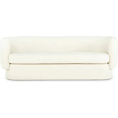 Koba Boucle White Sherpa Barrel Sofa - LOOMLAN - Moe's Home - Sofas & Loveseats