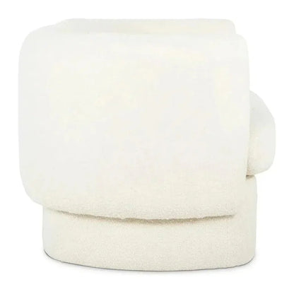 Koba Boucle White Sherpa Barrel Sofa - LOOMLAN - Moe's Home - Sofas & Loveseats