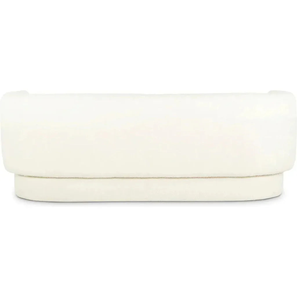 Koba Boucle White Sherpa Barrel Sofa - LOOMLAN - Moe's Home - Sofas & Loveseats