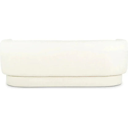 Koba Boucle White Sherpa Barrel Sofa - LOOMLAN - Moe's Home - Sofas & Loveseats