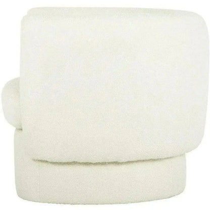 Koba Boucle White Sherpa Round Bucket Chair - LOOMLAN - Moe's Home - Club Chairs