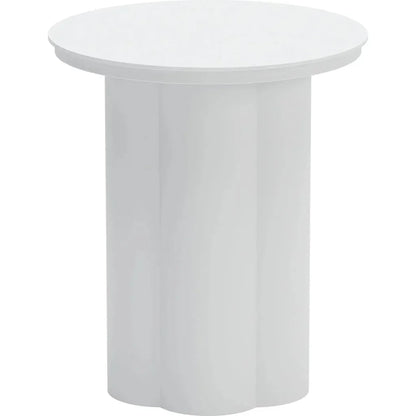 Kogur Aluminum White Round Side Table - LOOMLAN - Zuo Modern - Outdoor Side Tables
