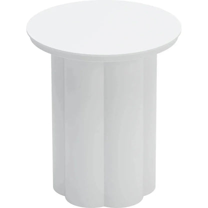 Kogur Aluminum White Round Side Table - LOOMLAN - Zuo Modern - Outdoor Side Tables