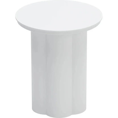 Kogur Aluminum White Round Side Table - LOOMLAN - Zuo Modern - Outdoor Side Tables