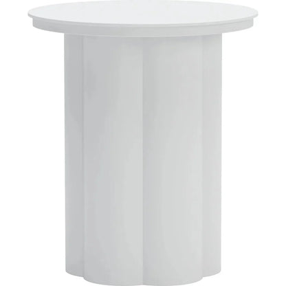 Kogur Aluminum White Round Side Table - LOOMLAN - Zuo Modern - Outdoor Side Tables