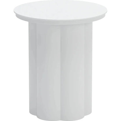 Kogur Aluminum White Round Side Table - LOOMLAN - Zuo Modern - Outdoor Side Tables