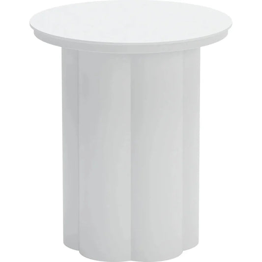 Kogur Aluminum White Round Side Table - LOOMLAN - Zuo Modern - Outdoor Side Tables