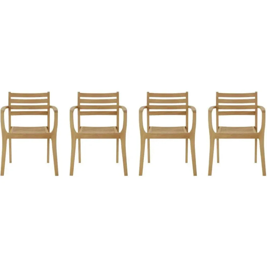Kolding Stacking Armchair (Set of 4)-Outdoor Dining Chairs-HiTeak-LOOMLAN