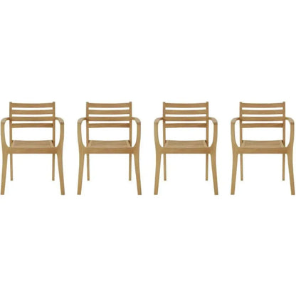 Kolding Stacking Armchair (Set of 4)-Outdoor Dining Chairs-HiTeak-LOOMLAN