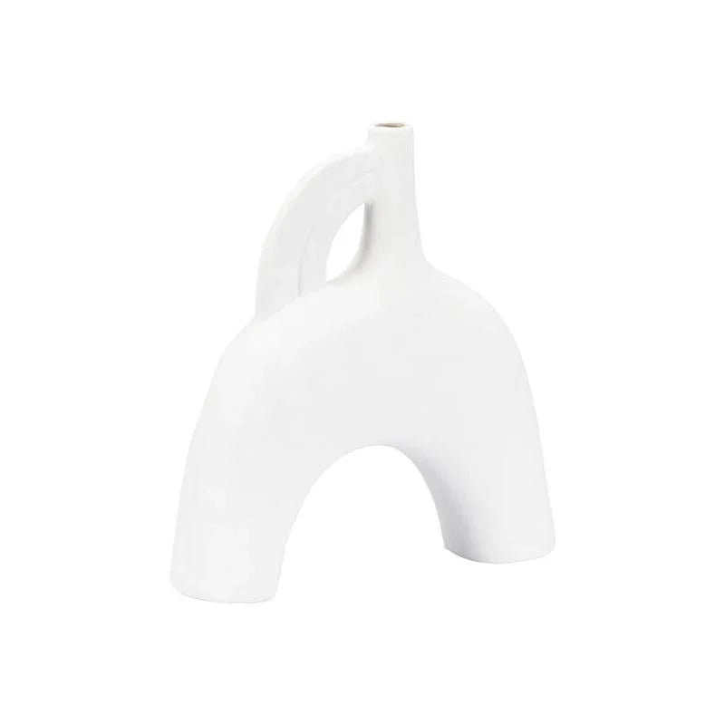 Kona White Glazed Ceramic Vase - LOOMLAN - Wildwood - Vases & Jars