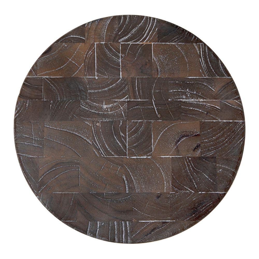 Kongo Conical Base Wooden Side Table - LOOMLAN - Noir - Side Tables