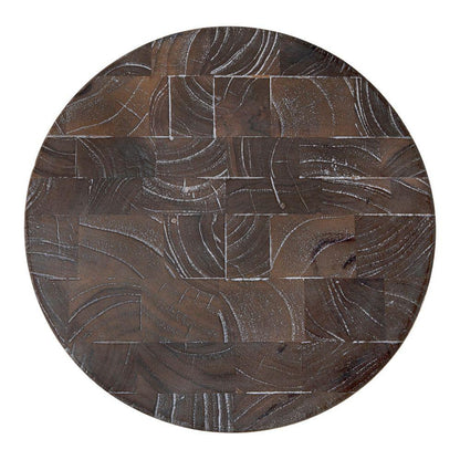 Kongo Conical Base Wooden Side Table - LOOMLAN - Noir - Side Tables