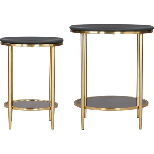 Koper Coffee Table Set (2 - Piece) Black - LOOMLAN - Zuo Modern - Coffee Tables