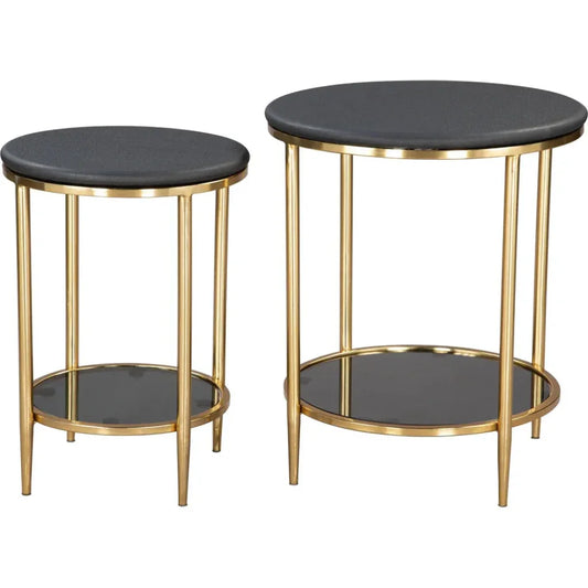 Koper Coffee Table Set (2 - Piece) Black - LOOMLAN - Zuo Modern - Coffee Tables
