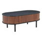 Koriana Wood Black & Walnut Oval Coffee Table - LOOMLAN - Zuo Modern - Coffee Tables