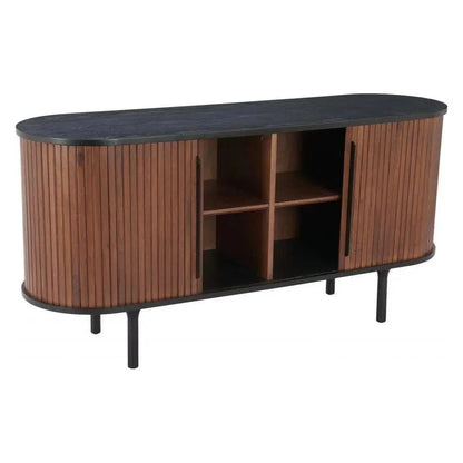 Koriana Wood Black and Walnut Sideboard - LOOMLAN - Zuo Modern - Sideboards