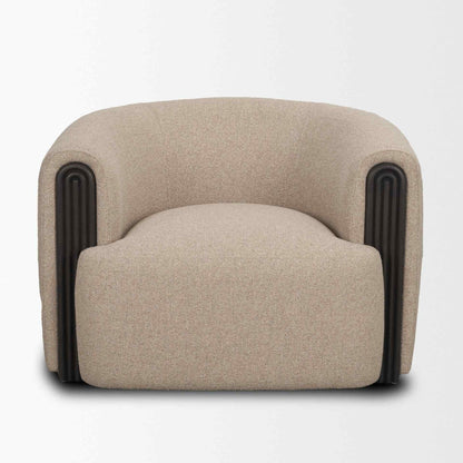 Kornelia Textured Mushroom Fabric Barrel Club Chair