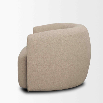 Kornelia Textured Mushroom Fabric Barrel Club Chair