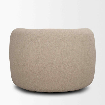 Kornelia Textured Mushroom Fabric Barrel Club Chair