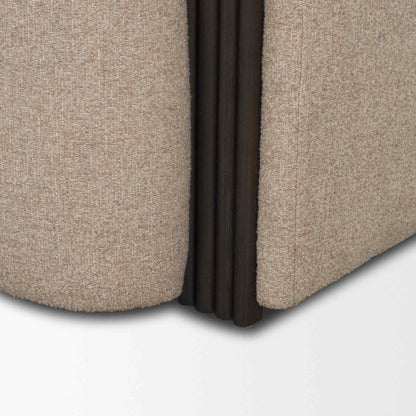 Kornelia Textured Mushroom Fabric Barrel Club Chair