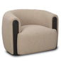 Kornelia Textured Mushroom Fabric Barrel Club Chair