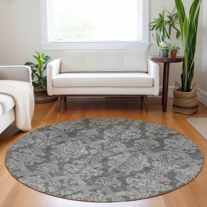 Krymera Gray Washable Indoor - Outdoor Rug - LOOMLAN - LOOMLAN Rugs - Outdoor Rugs