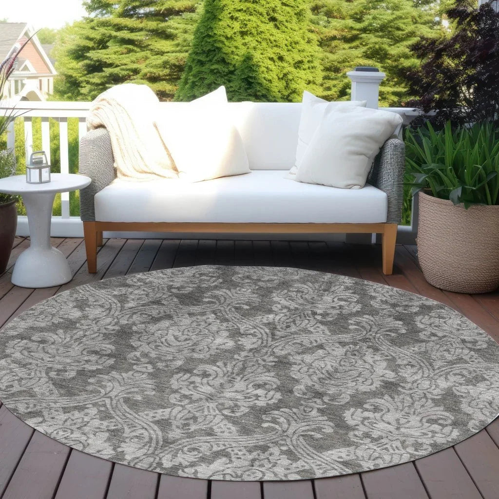 Krymera Gray Washable Indoor - Outdoor Rug - LOOMLAN - LOOMLAN Rugs - Outdoor Rugs