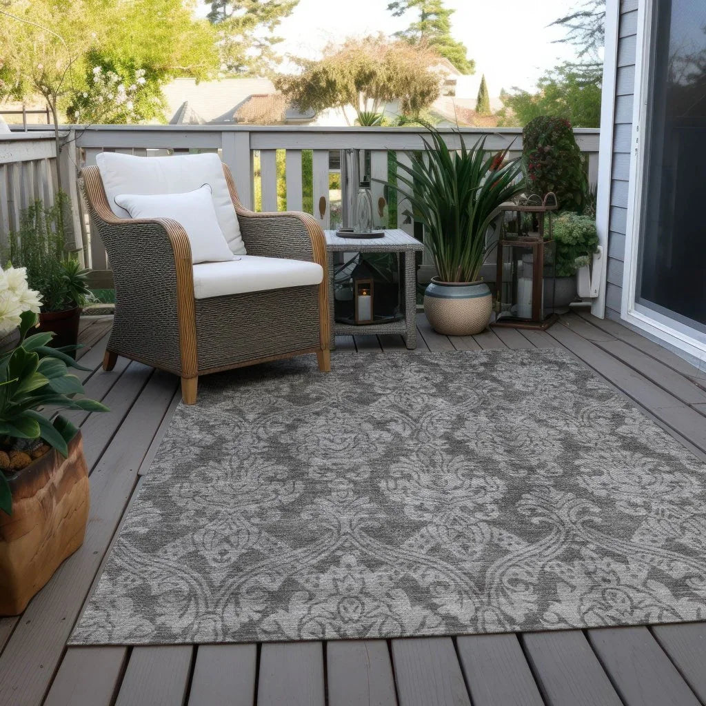 Krymera Gray Washable Indoor - Outdoor Rug - LOOMLAN - LOOMLAN Rugs - Outdoor Rugs