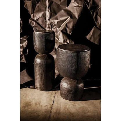 Kudoro Black Marble Round Side Table