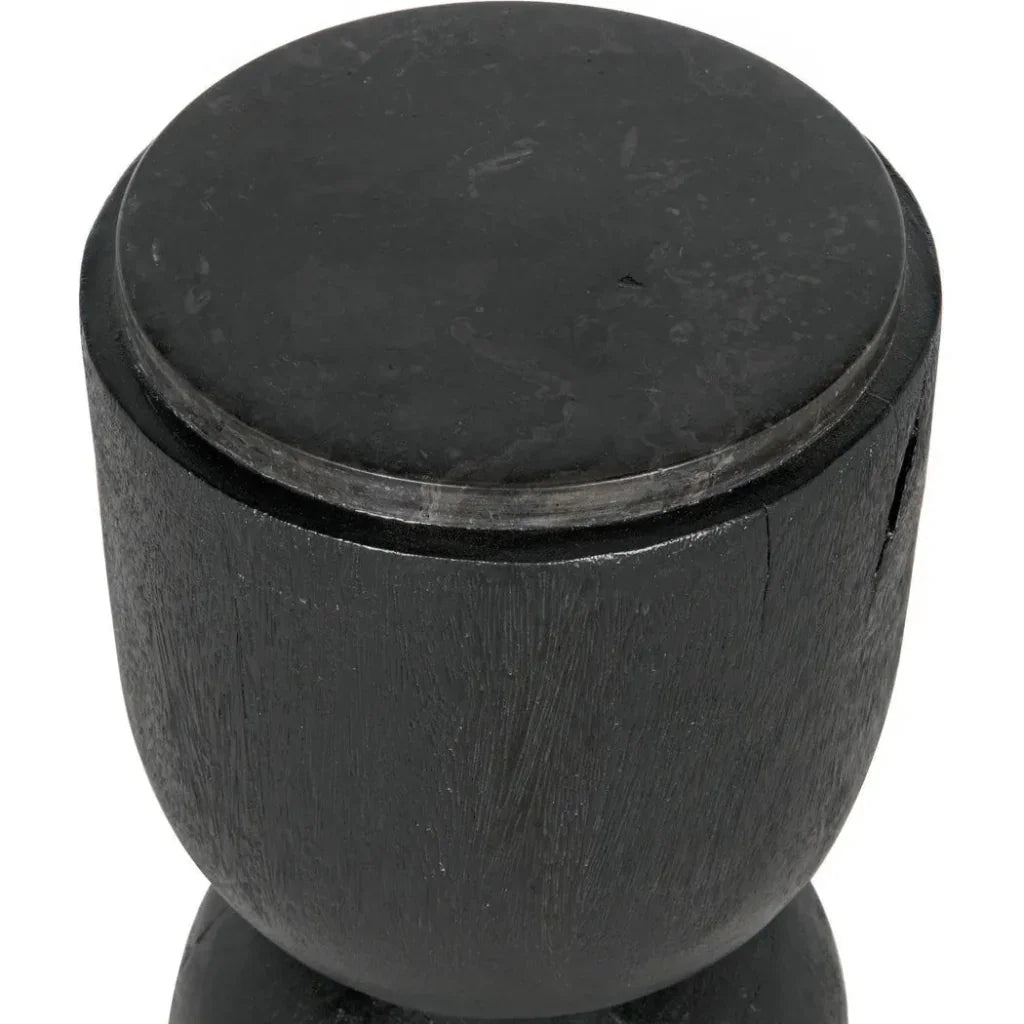 Kudoro Black Marble Round Side Table