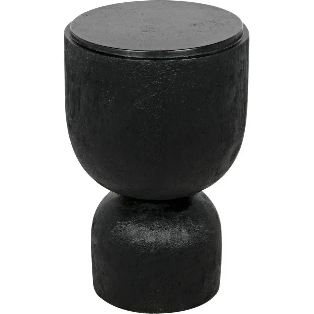 Kudoro Black Marble Round Side Table