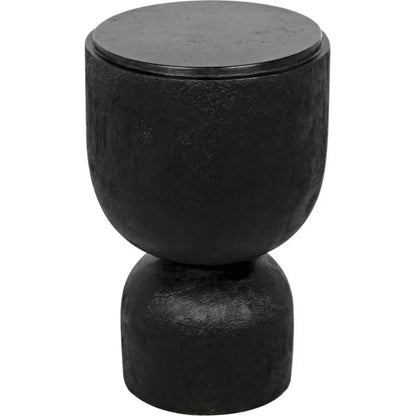 Kudoro Black Marble Round Side Table