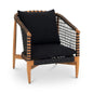 Kuna Black Teak Frame Outdoor Lounge Chair-Outdoor Lounge Chairs-Moe's Home-LOOMLAN