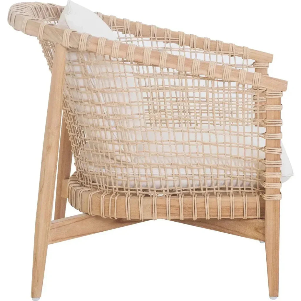 Kuna Teak Lloyd Loom Weave Outdoor Chair-Outdoor Lounge Chairs-Moe's Home-LOOMLAN