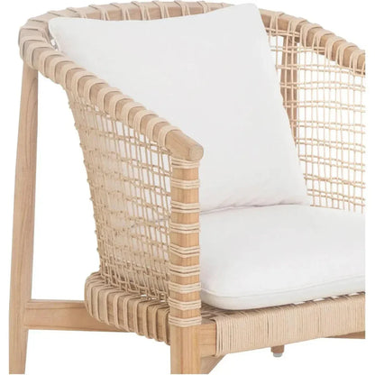 Kuna Teak Lloyd Loom Weave Outdoor Chair-Outdoor Lounge Chairs-Moe's Home-LOOMLAN