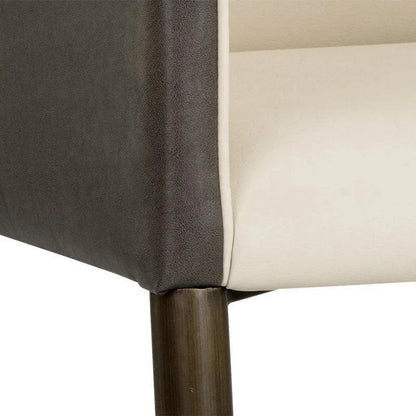 Kylin Dining Armchair Faux Leather Brass Legs - LOOMLAN - SUNPAN - Dining Chairs